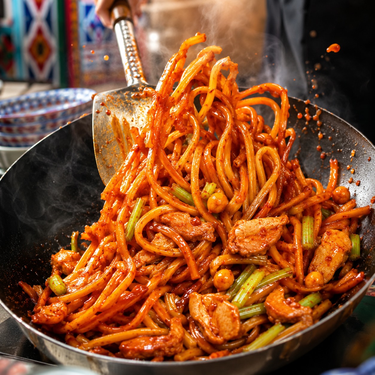 西雅苏招牌鸡肉炒米粉现炒锅气